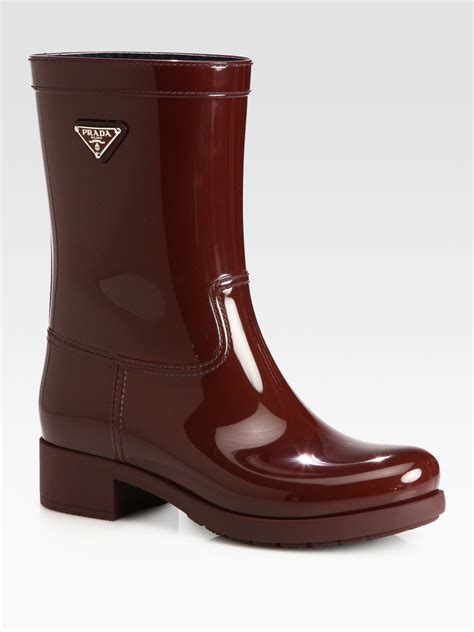 prada rain boots burgundy|Prada ankle boots women's.